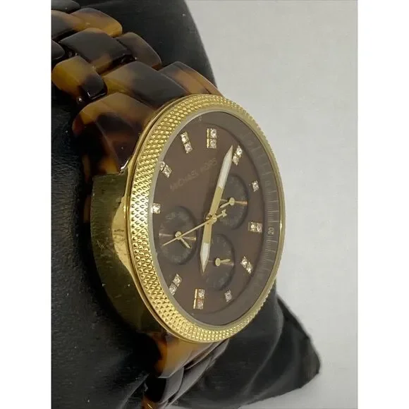 Michael Kors Jet Set MK5038 Women's Brown Acrylic Analog Dial Quartz Watch ZW143 - Picture 5 of 12